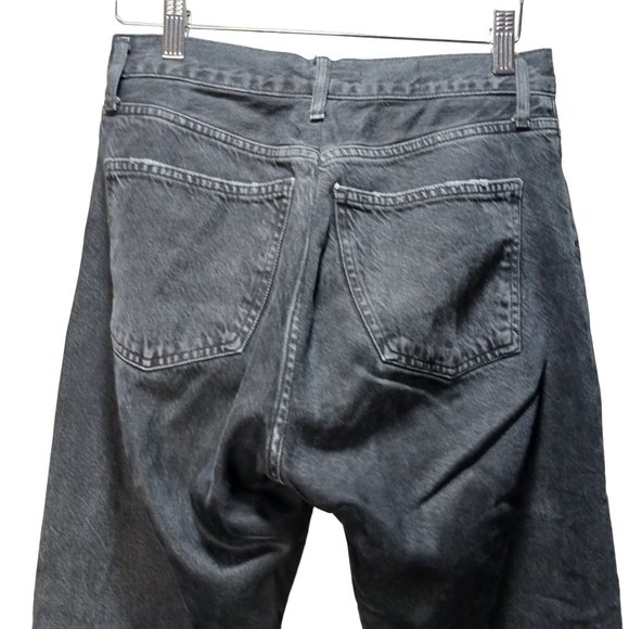 Agolde Black Cotton Straight-Leg Jeans